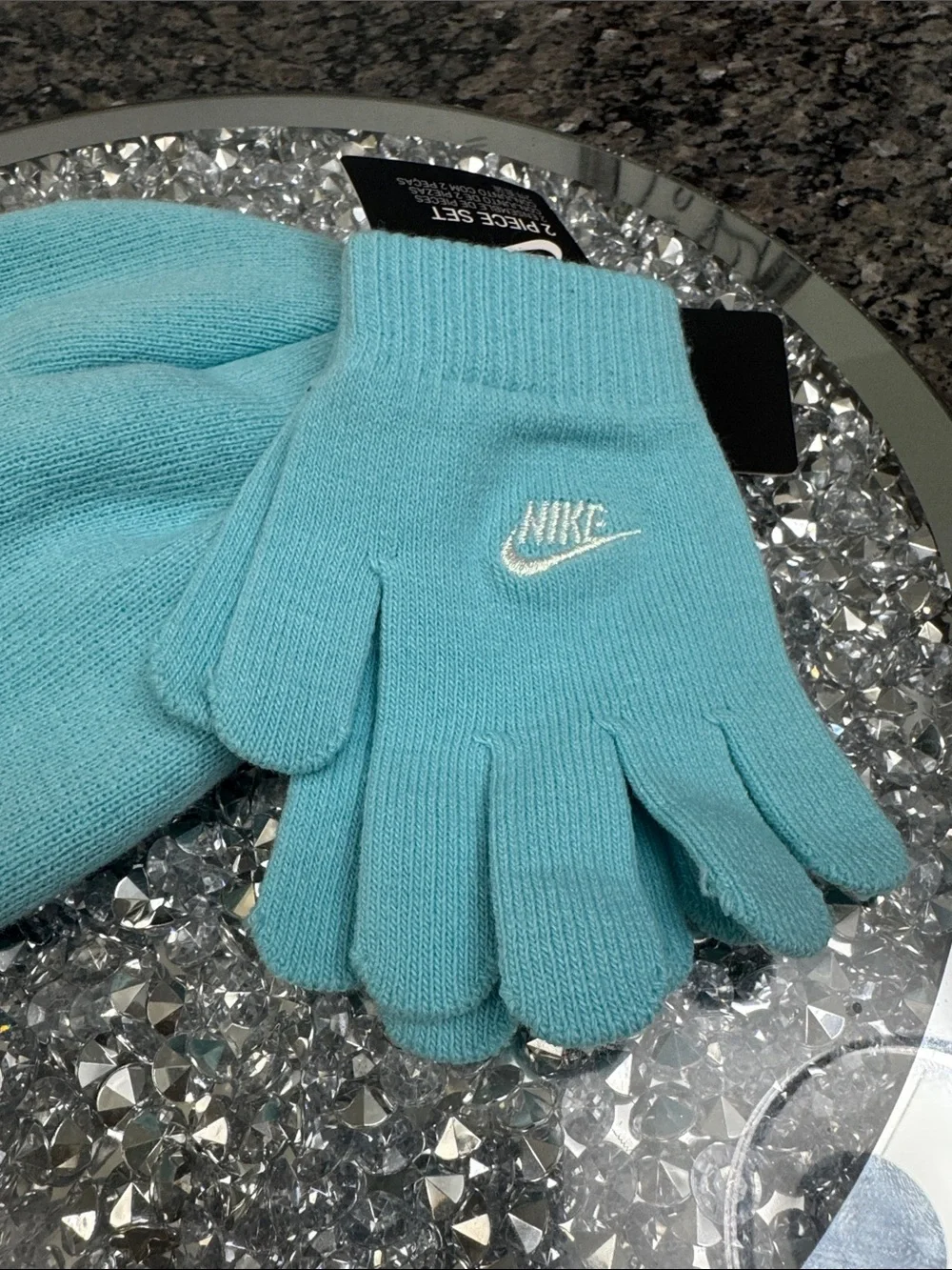 Nike Aqua Knit Beanie and Glove Set NWT